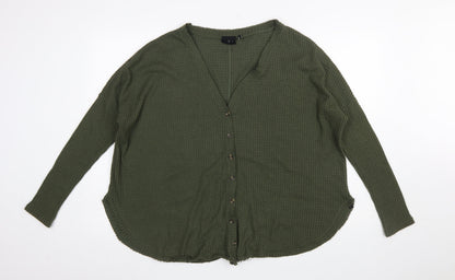 Womens UK Size S Out From Under Green Basic Button-Up