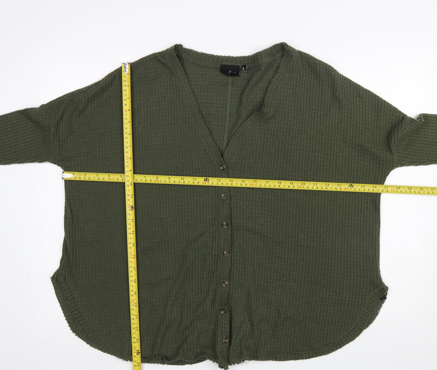 Womens UK Size S Out From Under Green Basic Button-Up