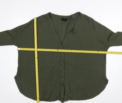 Womens UK Size S Out From Under Green Basic Button-Up