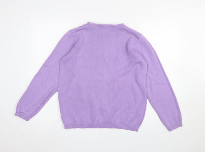 Womens UK Size M Isle Purple Pullover Jumper