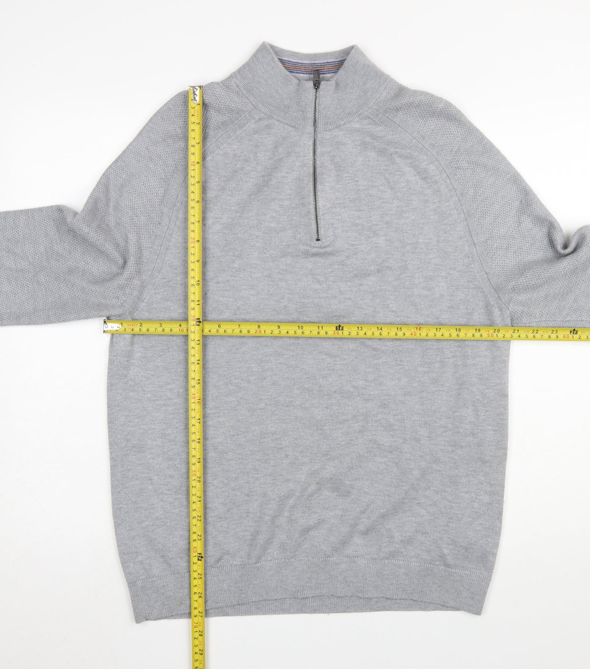 Mens UK Size L Ted Baker Grey 1/2 Zip Jumper