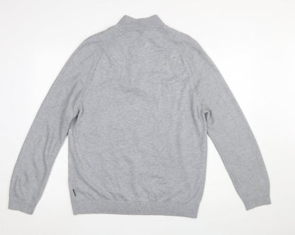 Mens UK Size L Ted Baker Grey 1/2 Zip Jumper