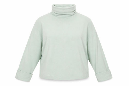 Front view of ASOS DESIGN Women's Green Roll Neck Relaxed Fit Jumper UK 10