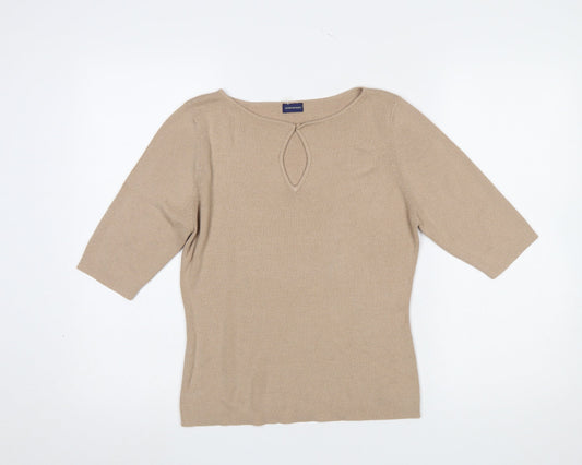 Womens UK Size 14 Debenhams Beige Pullover Jumper