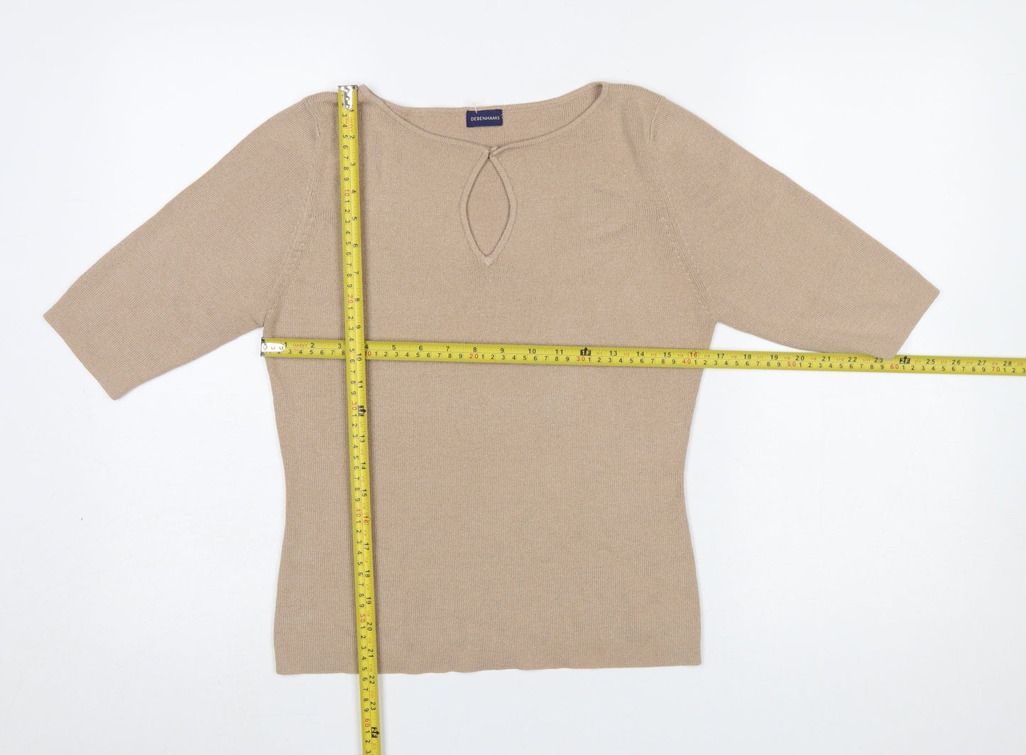 Womens UK Size 14 Debenhams Beige Pullover Jumper