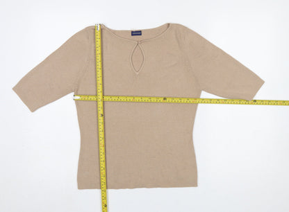 Womens UK Size 14 Debenhams Beige Pullover Jumper