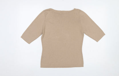 Womens UK Size 14 Debenhams Beige Pullover Jumper