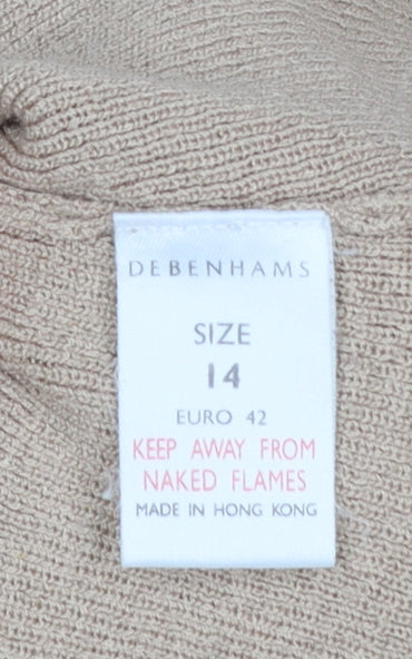 Womens UK Size 14 Debenhams Beige Pullover Jumper