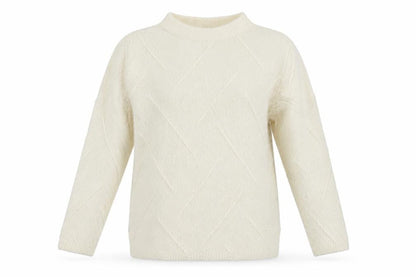 Cotswold Collections Women Ivory Mock Neck Wool Blend Jumper L