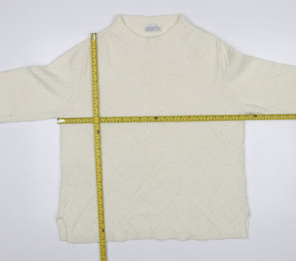 Cotswold Collections Women Ivory Mock Neck Wool Blend Jumper L