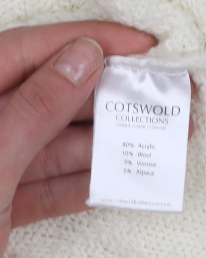Cotswold Collections Women Ivory Mock Neck Wool Blend Jumper L