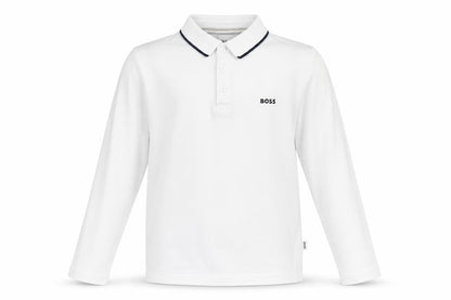 Boys UK Size 10 Years Boss White Basic Polo