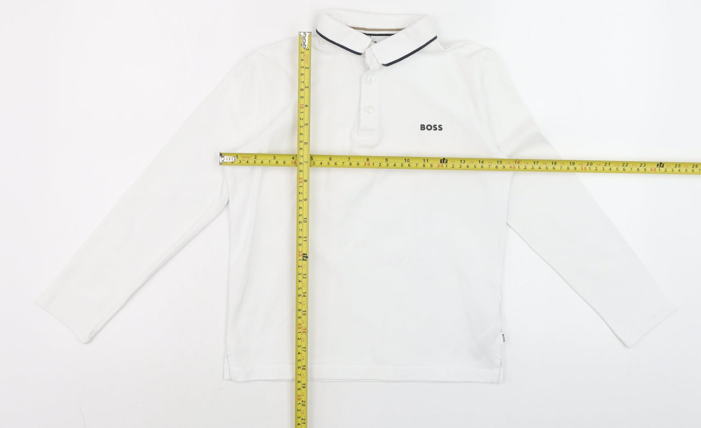 Boys UK Size 10 Years Boss White Basic Polo