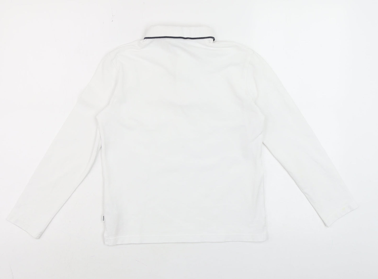Boys UK Size 10 Years Boss White Basic Polo