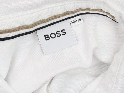 Boys UK Size 10 Years Boss White Basic Polo