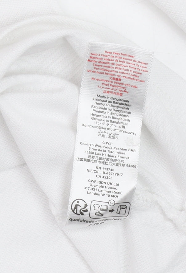 Boys UK Size 10 Years Boss White Basic Polo