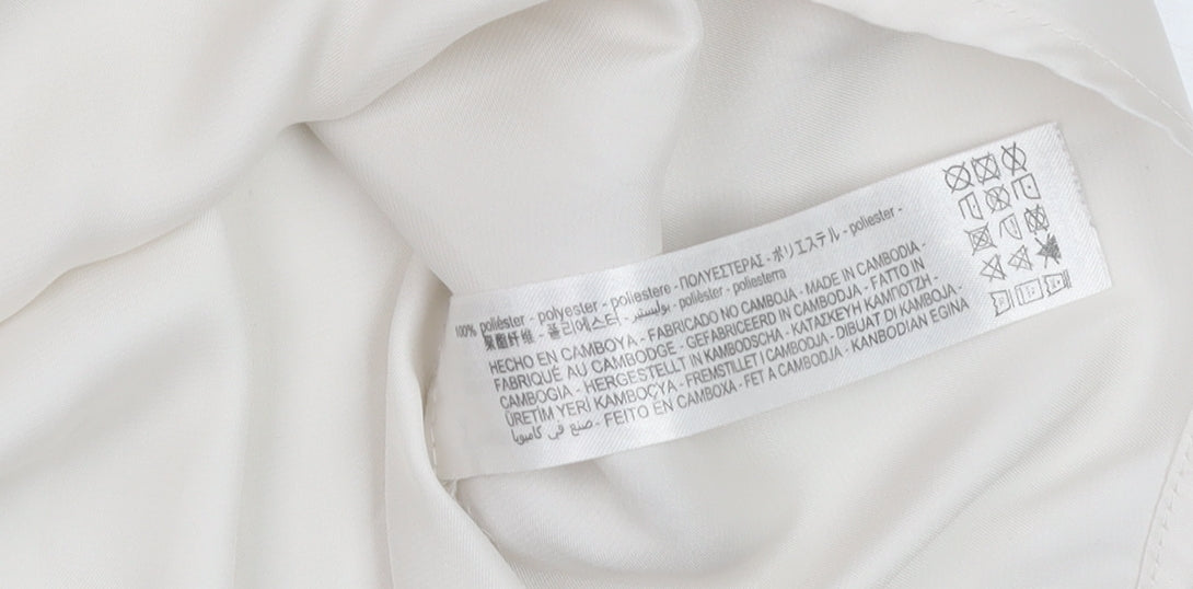 Womens UK Size S Zara Ivory Basic Button-Up
