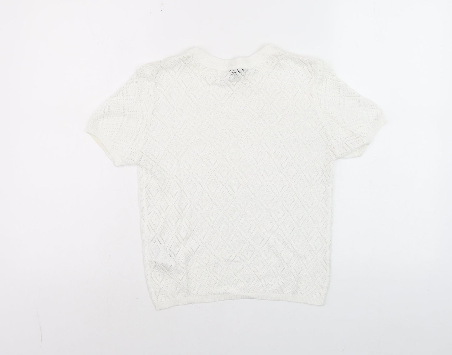 Womens UK Size S Divided White Basic T-Shirt