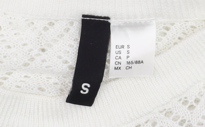 Womens UK Size S Divided White Basic T-Shirt
