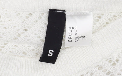 Womens UK Size S Divided White Basic T-Shirt