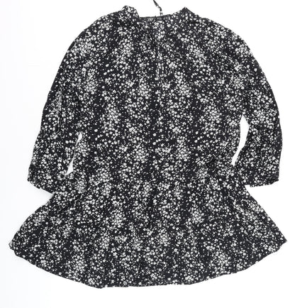 Womens UK Size 12 Zara Black Tunic Blouse