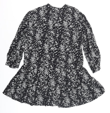 Womens UK Size 12 Zara Black Tunic Blouse