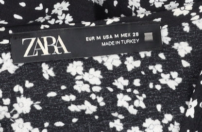 Womens UK Size 12 Zara Black Tunic Blouse