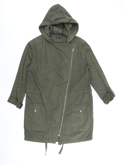 Womens UK Size 8 Topshop Green Parka Coat