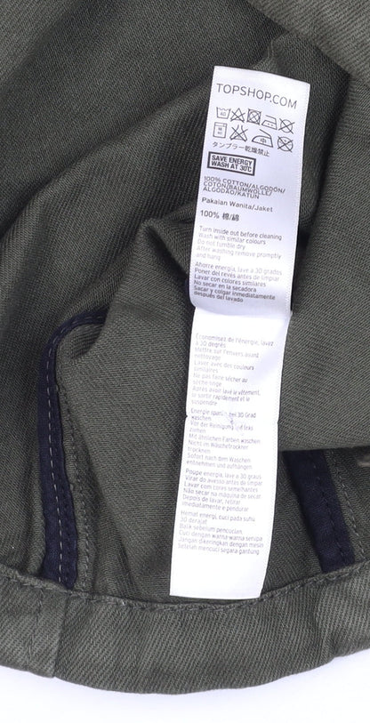 Womens UK Size 8 Topshop Green Parka Coat
