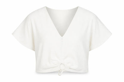 Womens UK Size 8 Zara White Cropped Blouse