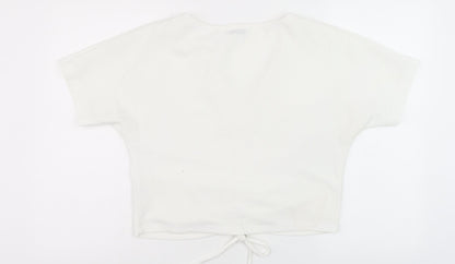 Womens UK Size 8 Zara White Cropped Blouse
