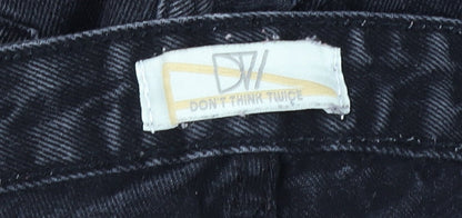 Womens UK Size 14 Don't Think Twice Regular Fit Mom Black Jeans