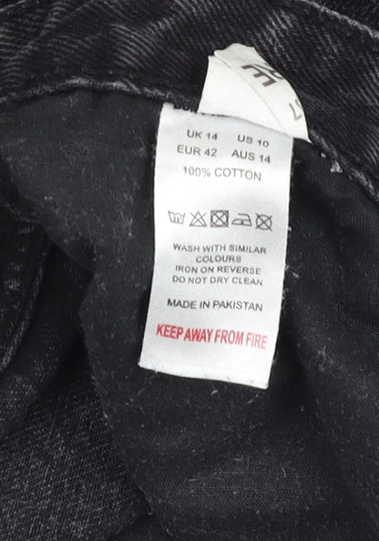 Womens UK Size 14 Don't Think Twice Regular Fit Mom Black Jeans
