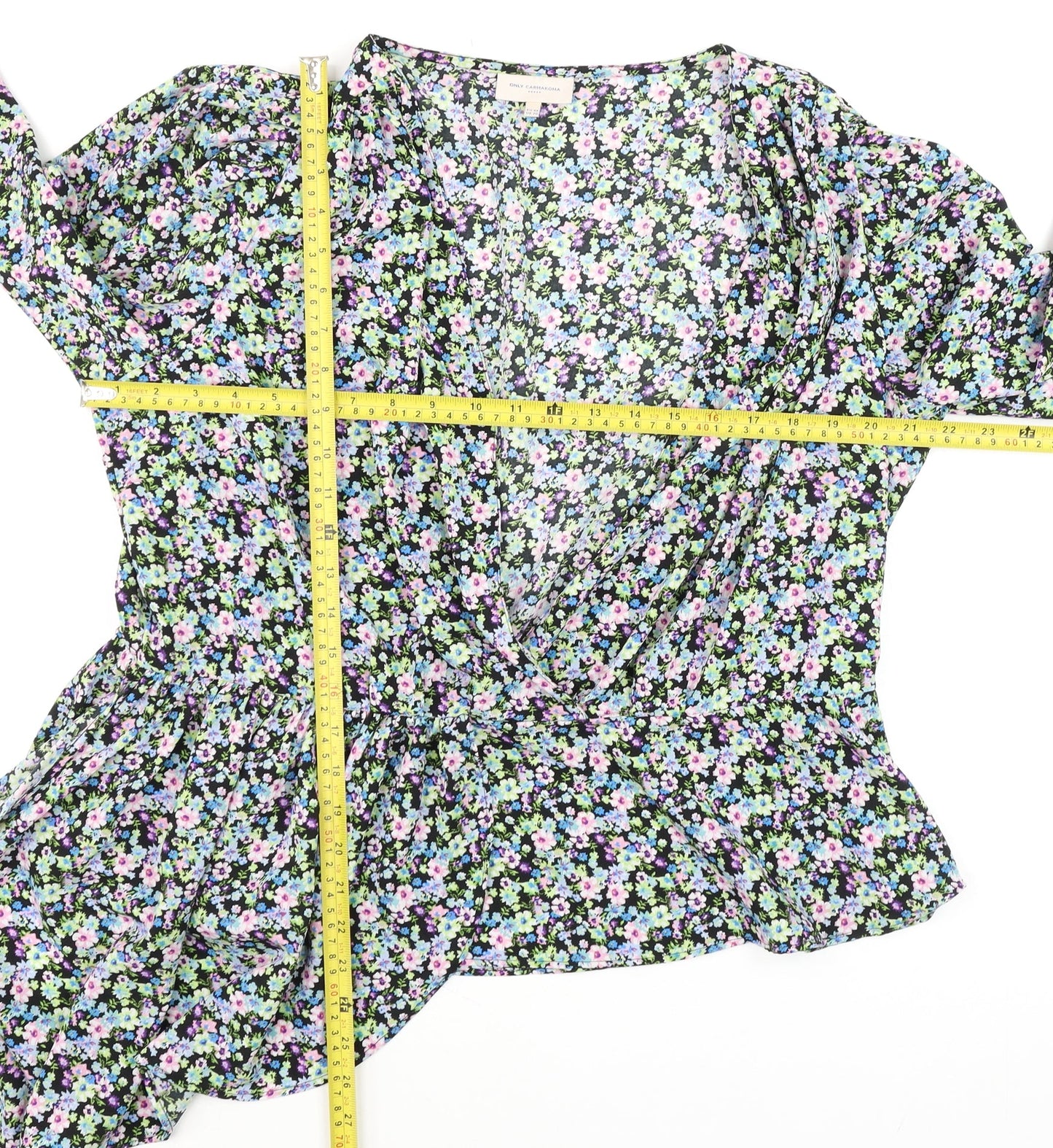 Womens UK Size 20 ONLY Carmakoma Multicoloured Wrap Blouse