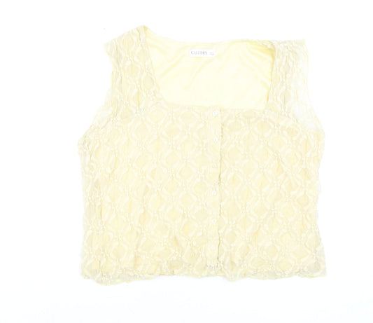Womens UK Size L Gallery Beige Camisole Blouse