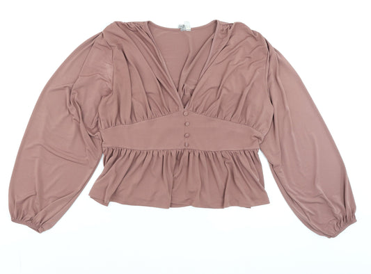 Womens UK Size 18 ASOS Brown Wrap Blouse