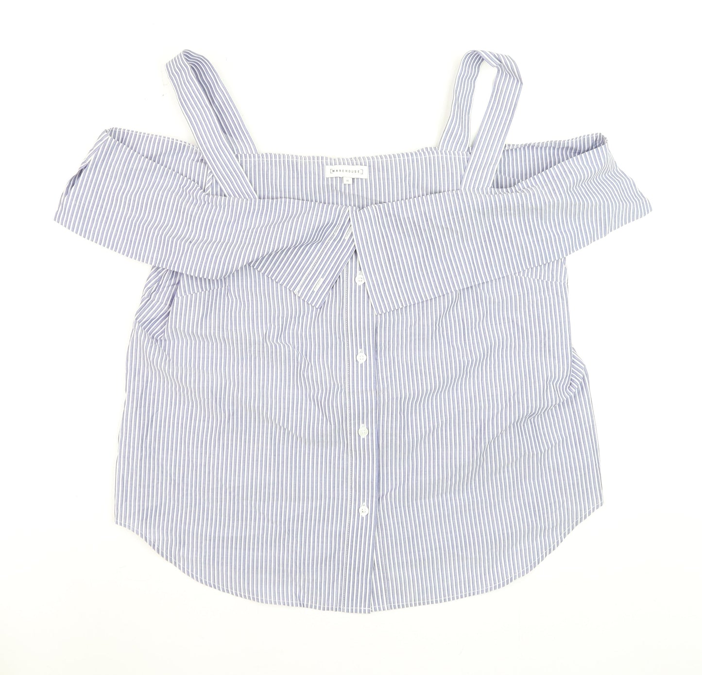 Womens UK Size 16 Warehouse Blue Off the Shoulder Blouse