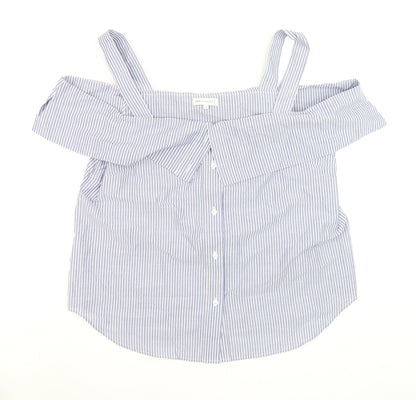 Womens UK Size 16 Warehouse Blue Off the Shoulder Blouse