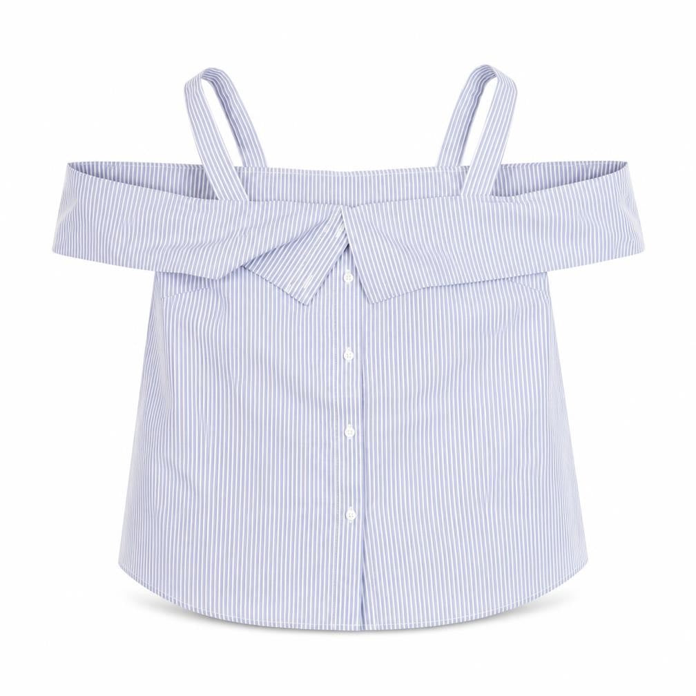 Womens UK Size 16 Warehouse Blue Off the Shoulder Blouse