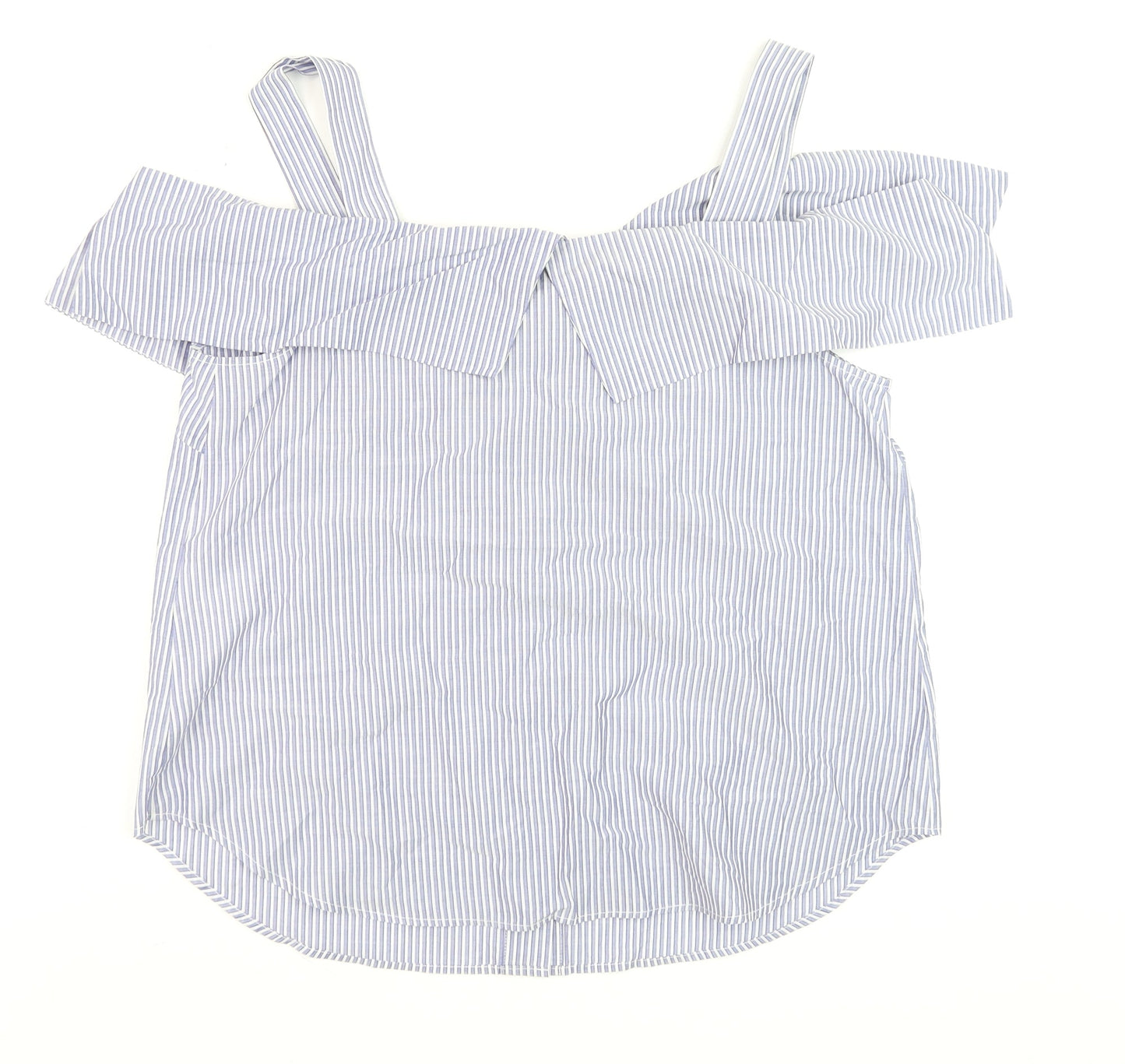 Womens UK Size 16 Warehouse Blue Off the Shoulder Blouse