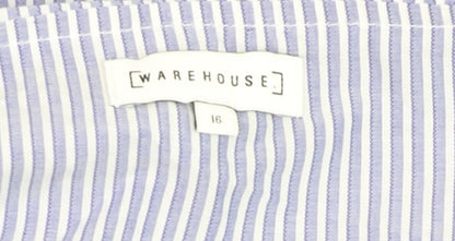 Womens UK Size 16 Warehouse Blue Off the Shoulder Blouse