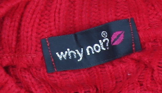 Womens UK Size 4 Why Not? Red Pullover Jumper