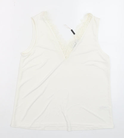 Womens UK Size M Gallery Ivory Camisole Tank