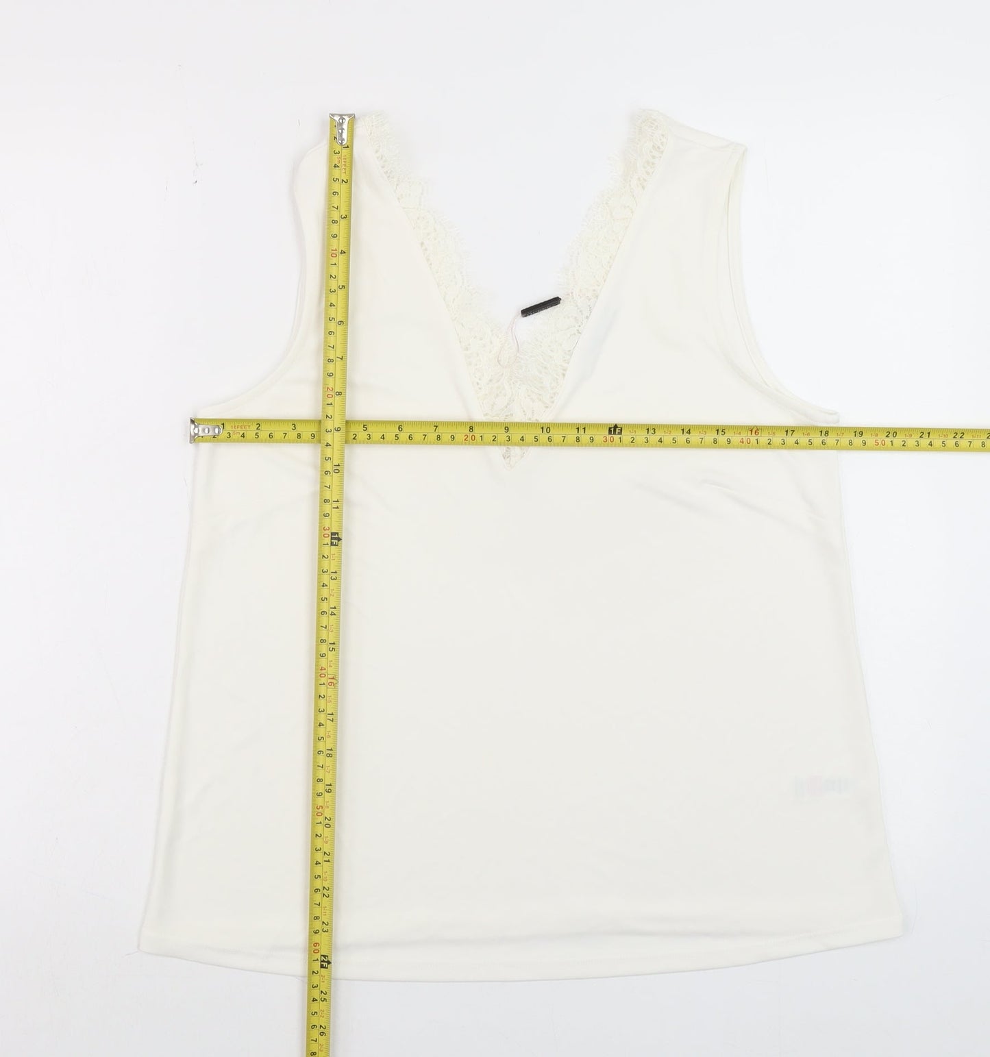 Womens UK Size M Gallery Ivory Camisole Tank