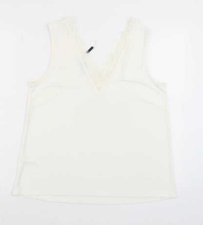Womens UK Size M Gallery Ivory Camisole Tank