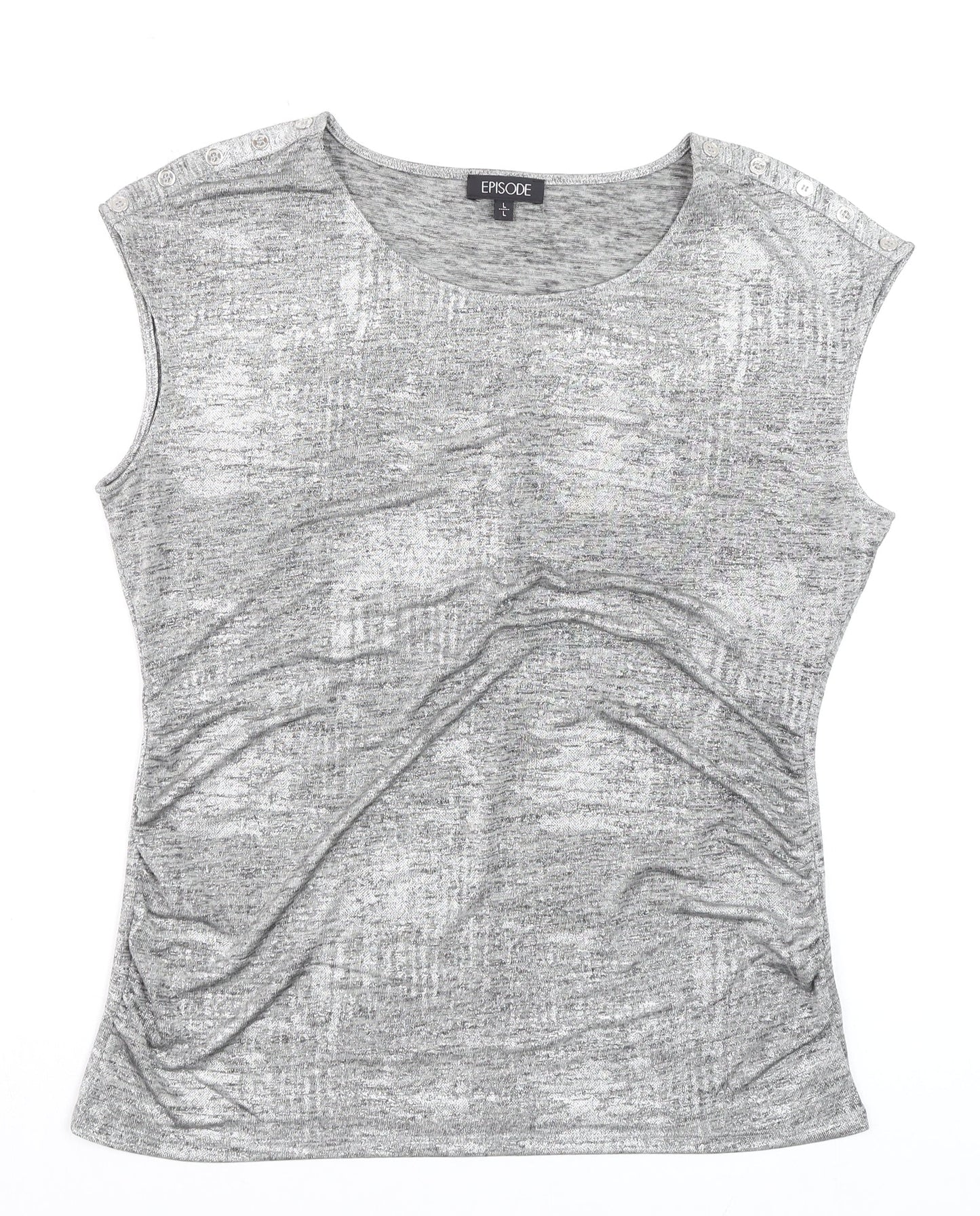 Womens UK Size L Episode Grey Basic T-Shirt
