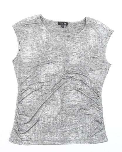 Womens UK Size L Episode Grey Basic T-Shirt