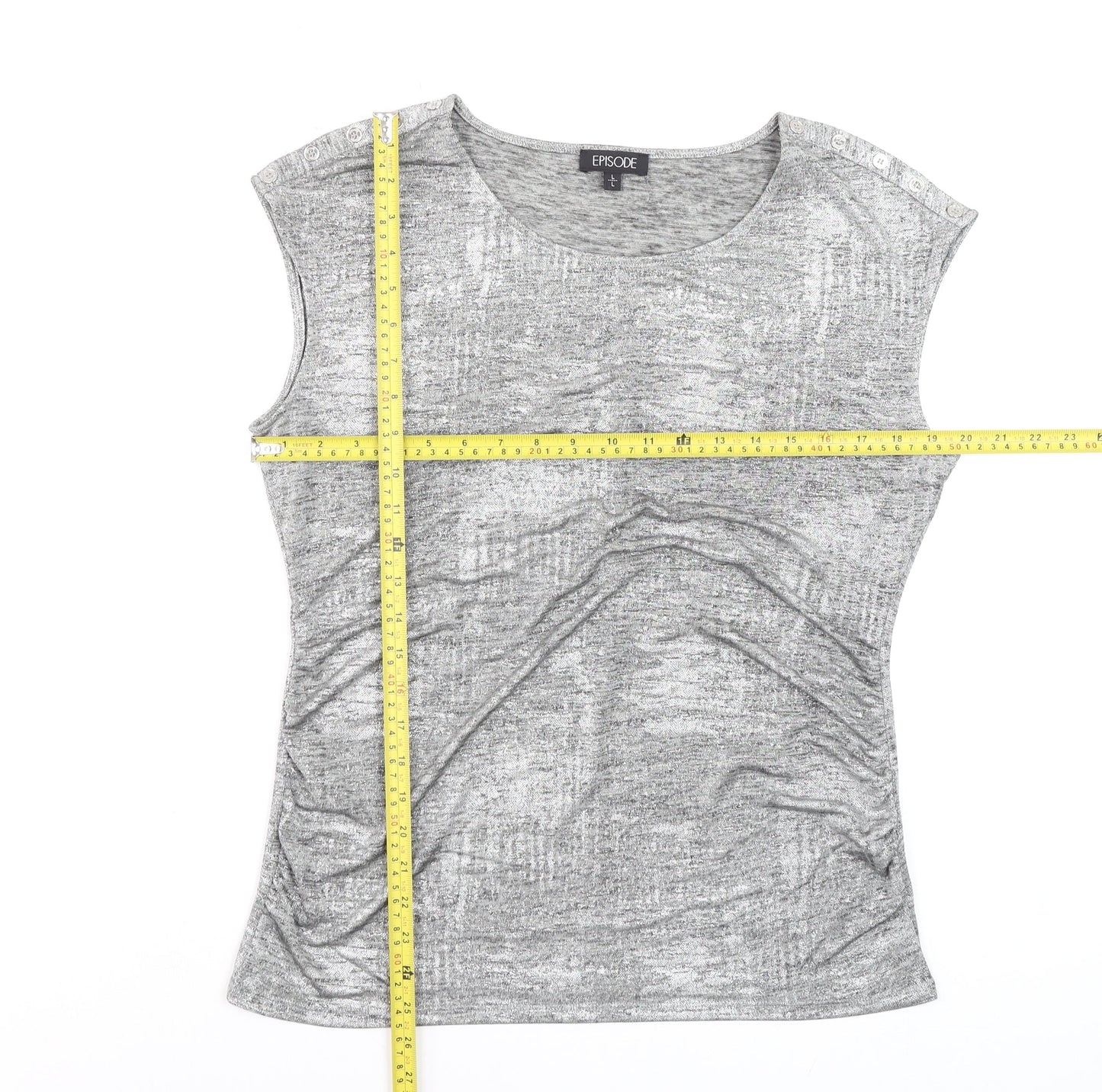 Womens UK Size L Episode Grey Basic T-Shirt
