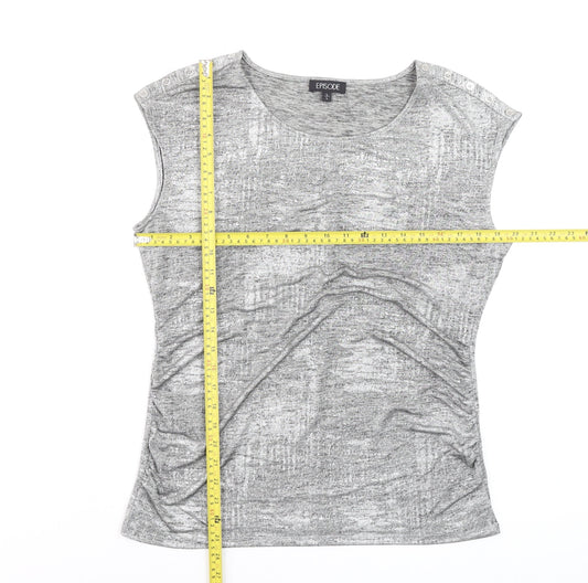 Womens UK Size L Episode Grey Basic T-Shirt