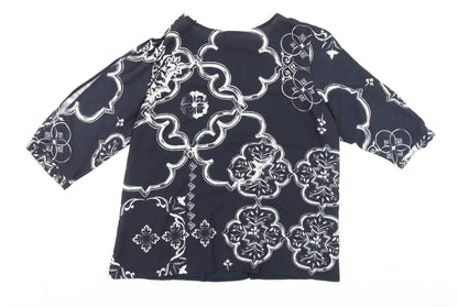 Next Women’s Blue Geometric Tunic Blouse Size 16